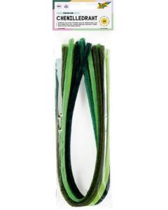 Chlupaté drátky "Ton in Ton", zelená, 50 cm, 10 ks, FOLIA 77894