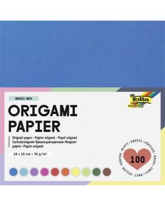 Origami papír, 10 barev, 15 x 15 cm, 70 g, 100 listů, FOLIA 8915