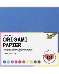 Origami papír, 10 barev, 20 x 20 cm, 70 g, 100 listů, FOLIA 8920