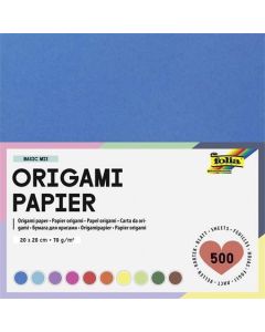 Origami papír, 10 barev, 20 x 20 cm, 70 g, 500 listů, FOLIA 8970