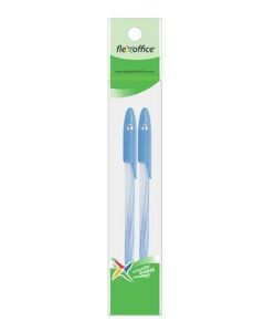 Kuličkové pero "Candee", modrá, 0,3 mm, 2ks/blister, s uzávěrem, FLEXOFFICE