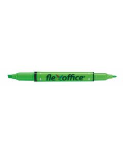 Zvýrazňovač "HL01", zelená, 1,0/4,0 mm, oboustranný, FLEXOFFICE