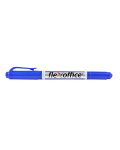 Permanentní popisovač "PM01", modrá, 0,4/1,0mm, kužel.hrot, oboustranný, FLEXOFFICE