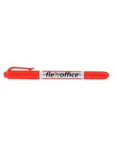 Permanentní popisovač "PM01", červená, 0,4/1,0mm, kužel.hrot, oboustranný, FLEXOFFICE