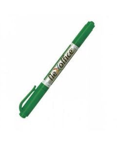 Permanentní popisovač "PM01", zelená, 0,4/1,0mm, kužel.hrot, oboustranný, FLEXOFFICE