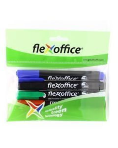 Permanentní popisovač "PM03", 4 barvy, 1,5mm, kuželový hrot, FLEXOFFICE