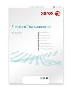 Transparentní fólie, čirý PET se 14mm oddělitelným páskem, oboustranně potisknutelný, XEROX