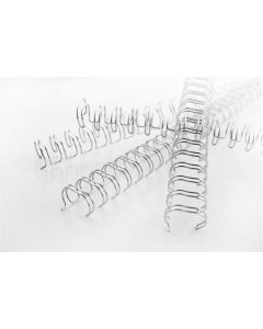 Hřbet "WireBind", stříbrný, kovový, 3:1, 6 mm, 55 listů, GBC