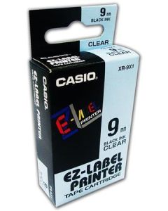 Páska, 9 mm x 8 m, CASIO, průhledná-černá