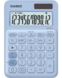 Kalkulačka stolní, 10 místný displej, CASIO "MS 20UC", světle modrá