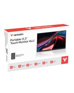 Verbatim přenosný dotykový monitor s powerbankou, ALU, 13.3", WUXGA (1920 x 1200), 60Hz, černý