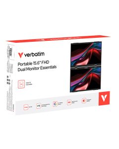 Verbatim přenosný  monitor, Dual Monitor Essentials, 15.6", Full HD (1920x1080), 60Hz, černý