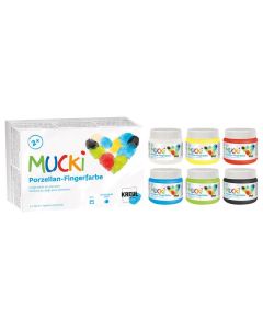 Prstové barvy na porcelán "MUCKI", sada, 6 x 150 ml, KREUL