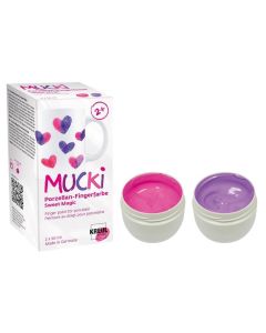 Prstové barvy na porcelán "MUCKI Sweet Magic", sada, 2 x 50 ml, KREUL