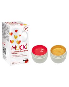 Prstové barvy na porcelán "MUCKI Lovely Glow", sada, 2 x 50 ml, KREUL