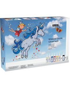 Sada barev na sklo Window Color třpytivá fantazie "Glitter Fantasy", Hobby Line, KREUL