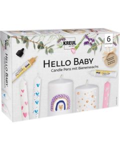 Sada CANDLE PEN HELLO BABY voskové pero pro malování svíček 6ks - sada, KREUL