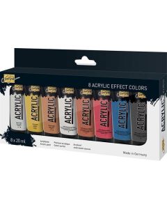 Sada Akrylová barva metalická "SOLO GOYA", 8 barev, 20 ml v tubě, KREUL