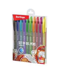 Berlingo, sada rollerů gelových, color, 10ks, 0.5mm, Triangle gel