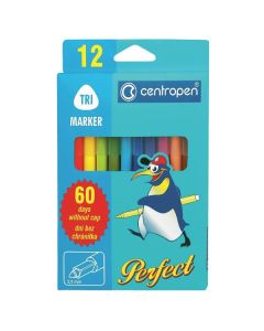 Centropen, sada popisovačů 2510, 12ks, 2.3mm, zdravotně nezávadný vypratelný inkoust