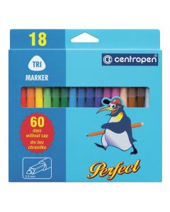 Centropen, sada popisovačů 2510, 18ks, 2.3mm, zdravotně nezávadný vypratelný inkoust