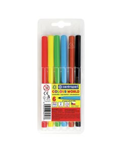 Centropen, sada popisovačů 7550, color, 6ks, 1mm, válcový hrot odolný proti zatlačení