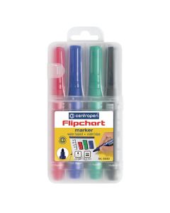 Centropen, sada flipchart marker 8550, color, 4ks, 2.5mm, nepropíjí se papírem