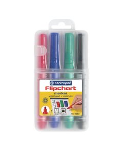 Centropen, sada flipchart marker 8560, color, 4ks, 1-4,6mm, nepropíjí se papírem