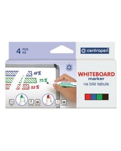 Centropen, sada whiteboard marker 8569, color, 4ks, 1-4,5mm, alkoholová báze