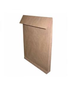 Obchodní taška B4, 250 x 353mm, hnědá, Krpa, s křížovým dnem, s krycí páskou