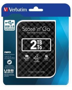 2,5" HDD (hard-drive), 2TB,  USB 3.0, VERBATIM "Store 'n' Go, černá