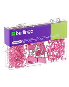 Sada kancelářských potřeb růžová, 1ks, Berlingo, 120 ks v balení