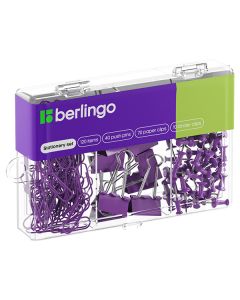 Sada kancelářských potřeb fialová, 1ks, Berlingo, 120 ks v balení