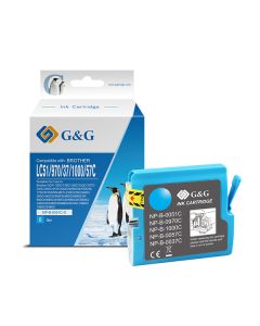 G&G kompatibilní ink s LC-1000C, LC-970C, NP-B-0051C/1000C/970C, cyan, 400str.