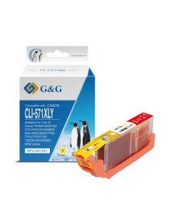 G&G kompatibilní ink s CLI571Y XL, NP-C-0CL571XLY, yellow, 10,8ml, ml high capacity