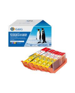 G&G kompatibilní ink s PGI-550BK/CLI-551BK/C/M/Y, NP-C-0550BK/551BK/C/M/Y, CMYK, 20,4ml + 10,2ml, ml