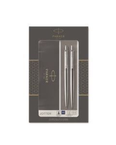 Kuličkové pero a mikrotužka "Royal Jotter", modrá, nerez tělo, stříbrný klip, PARKER
