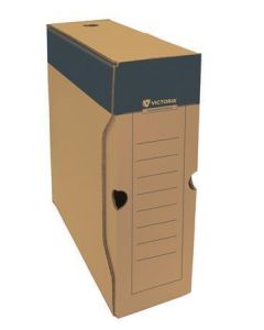 Archivační krabice, přírodní, karton, A4, 100 mm, VICTORIA