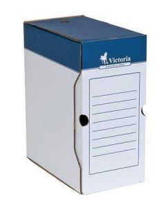 Archivační krabice, modro-bílá, karton, A4, 150 mm, VICTORIA