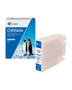 G&G kompatibilní ink s C13T04A240, NP-E-T04AXXLC-A, cyan, 8000str.