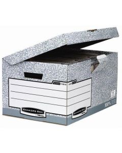 Archivační kontejner "BANKERS BOX® SYSTEM", šedá, uzaviratelné víko, karton, FELLOWES