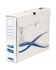 Archivační box "Bankers Box Basic", modro-bílá, A4, 80 mm, FELLOWES