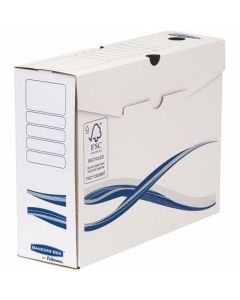 Archivační box "Bankers Box Basic", modro-bílá, A4+, 100 mm, FELLOWES