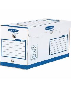 Archivační box "Bankers Box Basic", modro-bílá, A4+, 200 mm, extra silný, FELLOWES