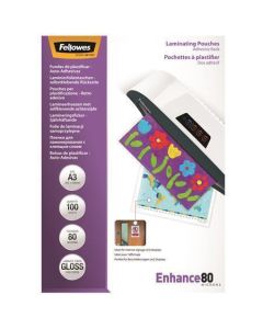 Laminovací fólie, lesklá, A3, 80 micron, samolepící, FELLOWES