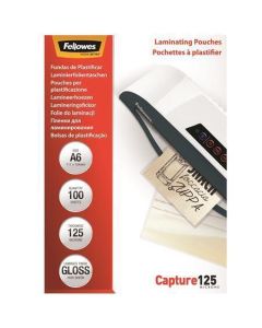 Laminovací fólie, lesklá, 125 micron, A6, FELLOWES