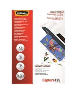 Laminovací fólie "SuperQuick", lesklá, A4, 125 micron, FELLOWES