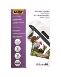 Laminovací fólie, 80 mikronů, 100x150 mm, lesklá, 25 ks, FELLOWES