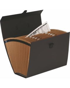 Pořadač „Bankers Box Handifile“, černá, karton, 19 kapes, FELLOWES