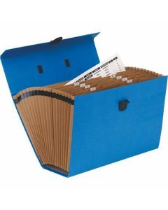 Aktovka „Bankers Box Handifile“, modrá, karton, 19 kapes, FELLOWES